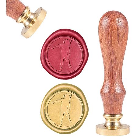 CRASPIRE Wax Seal Stamp, Sealing Wax Stamps Clown Pattern Retro Wood Stamp Wax Seal 25mm Removable Brass Seal Wood Handle for Envelopes Invitations Wedding Embellishment Bottle Decoration Gift Packing