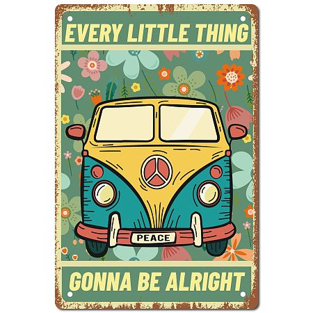 CREATCABIN Every Little Thing Gonna Be Alright peace Vintage Metal Tin Sign Retro Wall Art Decor House Plaque Poster for Home Bar Pub Garden Kitchen Coffee Garage Decoration 12 x 8 Inch