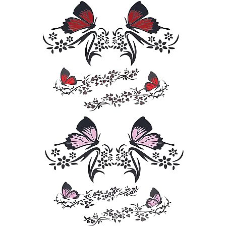 SUPERFINDINGS 2 Sets 2 Colors Plastic Car Sticker Butterfly Self-Adhesive Sticker Car Emblem Auto Decal Sticker for Car Auto Off-Road Vehicle Truck Wall