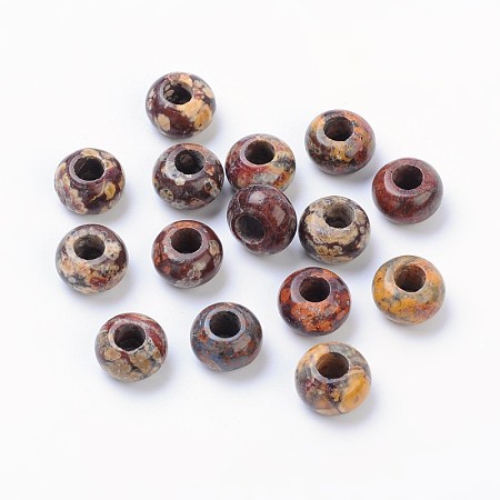 Arricraft Gemstone European Beads, Mixed Stone, Rondelle, Mixed Color, 14x7mm, hole: 5mm