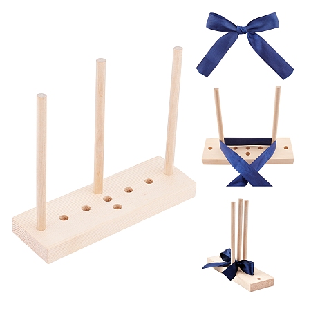Bow Maker for Ribbon, Wooden Wreath Bow Maker Tool, with Specification, BurlyWood, 150~178x58x9x18mm, Box: 18x9x2cm
