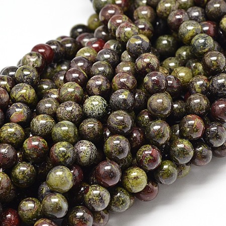 Arricraft Natural Bloodstone Round Beads Strands, 8mm, Hole: 1mm, about 48pcs/strand, 15.7 inches