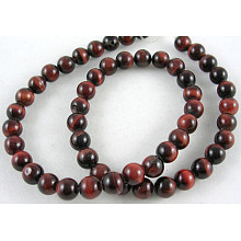 ARRICRAFT 15~16 inches Round Gemstone Strand, Red Tiger Eye, Dyed & Heated, 8mm in diameter, hole: 1mm, about 50pcs/strand, 15~16 inches/strand