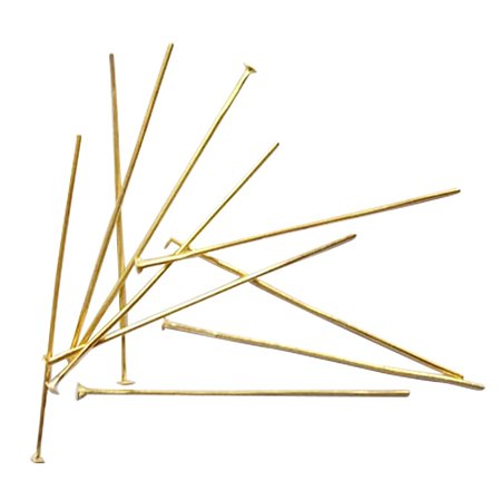 NBEADS 1000g Iron Headpins, Golden Color, Size: about 4.0cm long, 0.7mm thick, head: 2mm; about 6400pcs/1000g