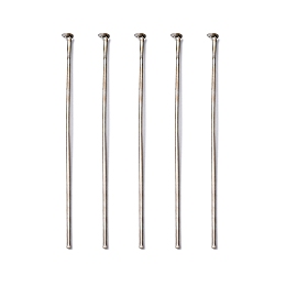 Honeyhandy Iron Flat Head Pins, Cadmium Free & Lead Free, Platinum Color, Size: about 0.75~0.8mm thick(20 Gauge), 4.5cm long, Head: 2mm