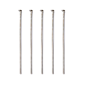 Honeyhandy Iron Flat Head Pins, Cadmium Free & Lead Free, Platinum Color, Size: about 0.75~0.8mm thick(20 Gauge), 4.5cm long, Head: 2mm