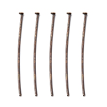 Honeyhandy Iron Flat Head Pins, Cadmium Free & Nickel Free & Lead Free, Red Copper Color, Size: about 4.0cm long, 0.75~0.8mm thick, head: 2mm, about 260pcs/50g