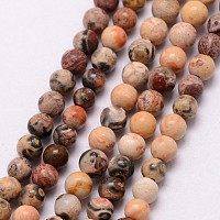 ARRICRAFT Natural Leopard Skin Jasper Beads Strands, Round, 3~3.5mm, Hole: 0.7mm, about 115~125pcs/strand, 16 inches