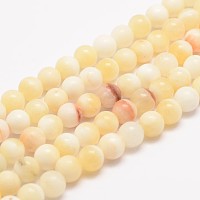 Arricraft Natural Honey Jade Bead Strands, Round, 4mm, Hole: 0.7mm, about 95pcs/strand, 15.5 inches