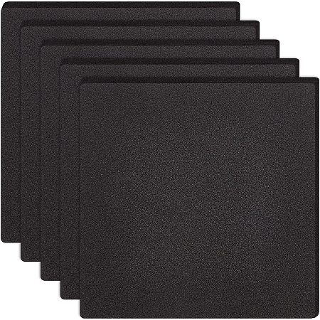 Sponge EVA Sheet Foam Paper Sets, With Adhesive Back, Antiskid, Square, Black, 15x15x0.65cm