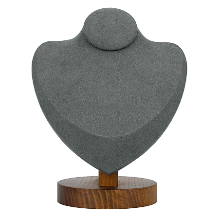 OLYCRAFT Wood Necklace Display Bust Jewelry Showcase Display Bust Necklaces Display Mannequin, Necklace Bust Stand SlateGray, 7.5