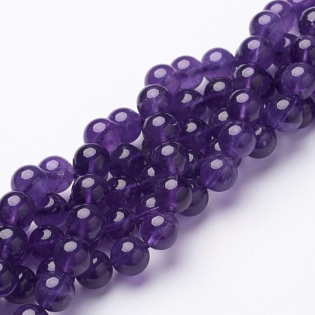 Arricraft Natural Grade AB+ Amethyst Bead Strands, Round, about 8mm in diameter, hole: 1mm, about 50pcs/strand, 15 inches