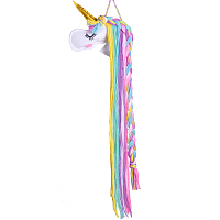 Gorgecraft Unicorn Theme Rainbow Yarn Tassels Hair Clips Headband Organizer Storage, Wall Hanging Home Decoration, Colorful, 90.5x24x4.9cm