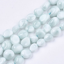 ARRICRAFT Natural Larimar Beads Strands, Tumbled Stone, Nuggets, 4~10x4~7x3~6mm, Hole: 1mm, about 50pcs/strand, 50~52pcs/strand, 14.96 inches(38cm)