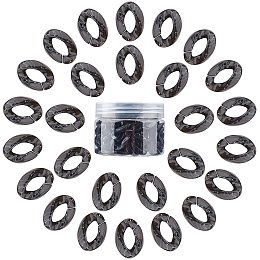 Gorgecraft Acrylic Linking Rings, Quick Link Connectors, For Curb Chains Making, Imitation Gemstone Style, Twist, Black, 23x16.5x5.5mm, Hole: 11.5x6mm; 100pcs/box