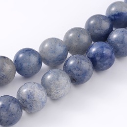 ARRICRAFT Natural Blue Aventurine Round Bead Strands, 6mm, Hole: 0.8mm, about 62pcs/strand, 15.5 inches