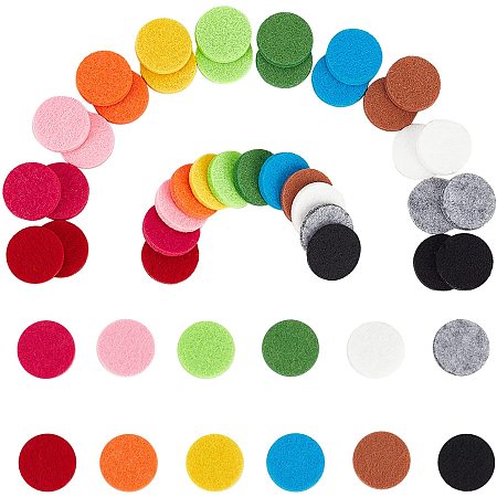 Fibre Perfume Pads, Essential Oils Diffuser Locket Pads, Flat Round, Mixed Color, 22.5x3mm; 12 colors, 10pcs/color, 120pcs/set