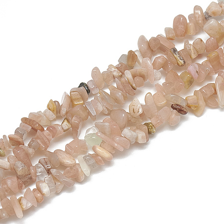 Arricraft Natural Sunstone Beads Strands, Chip, PeachPuff, 3~11x3~5x1~4mm, Hole: 1mm, about 380~400pcs/strand, 33 inches