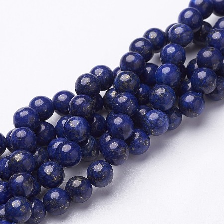 Arricraft 16 inches Grade A Round Dyed Natural Lapis Lazuli Beads Strand, 6mm, Hole: 0.8mm, about 61pcs/strand, 16 inches