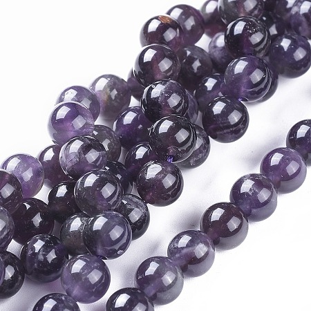 Arricraft Natural Amethyst Round Bead Strands, Grade BC, 8mm, Hole: 1mm, about 46~48pcs/strand, 15.3 inches