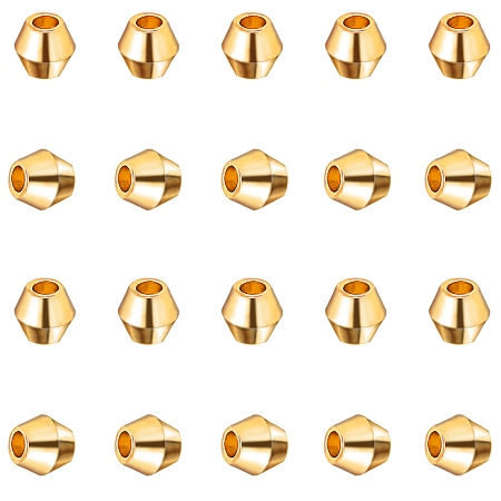 ARRICRAFT Bicone Brass Spacer Beads, Bicone, Golden, 4x4mm, Hole: 2mm, 200pcs