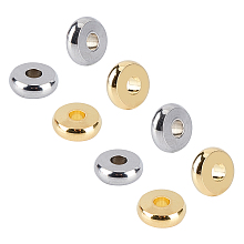 Unicraftale 304 Stainless Steel Spacer Beads, Flat Round, Platinum & Golden, 6x2mm, Hole: 1.8~2mm, 2 colors, 50pcs, 100pcs