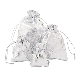 Arricraft Organza Bags, Rectangle, Silver, 7~12x5~9cm; 60pcs/set