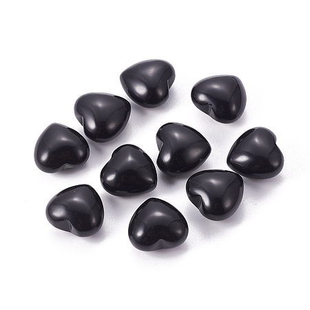 Arricraft Natural Obsidian Beads, No Hole/Undrilled, Heart, 15x15.5x10mm