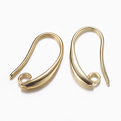 BENECREAT 30PCS Brass Earring Hooks, Dangle Earring Findings, Ear Wire, Real 18K Gold Plated, 19x10x2mm, Hole: 2mm  ( KK-BC0005-32G )