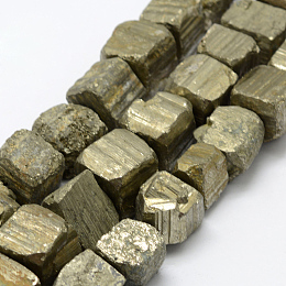 Arricraft Natural Pyrite Beads Strands, Nuggets, 10~24x10~24mm, Hole: 1mm, about 26~27pcs/strand, 14.9 inches(38cm)