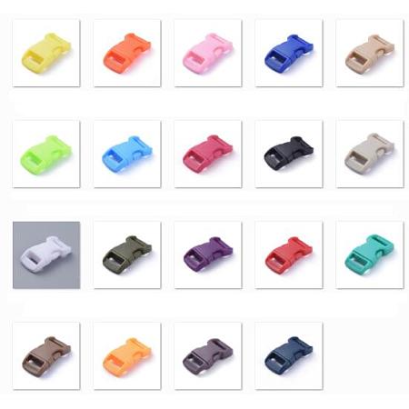 PANDAHALL ELITE Plastic Adjustable Quick Side Release Buckles, for Luggage Straps Backpack Repairing, Rectangle, Mixed Color, 29x15mm, Hole: 10mm, 76pcs/set