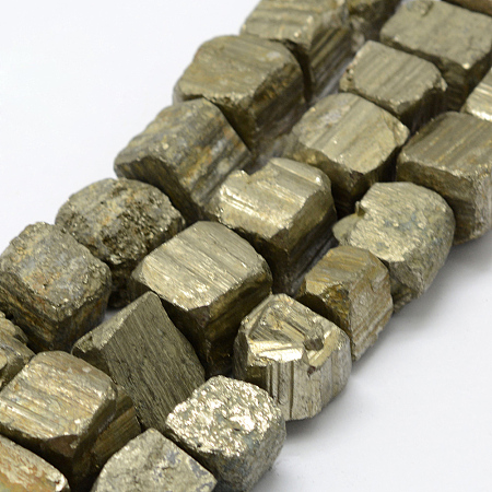 Arricraft Natural Pyrite Beads Strands, Nuggets, 10~24x10~24mm, Hole: 1mm, about 26~27pcs/strand, 14.9 inches(38cm)
