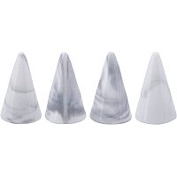 Porcelain Ring Displays, Cone Shaped Finger Ring Display Stands, Gray, 28.5x47.5mm
