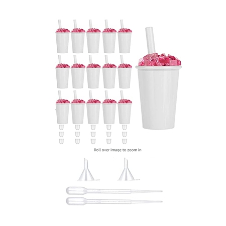 GORGECRAFT Plastic Empty Lip Glaze Containers, Refillable Lip Gloss Bottles, with Cap, Brush, Funnel Hopper, Dropper, Hot Pink, 7.6x3.5cm; Capacity: 6ml
