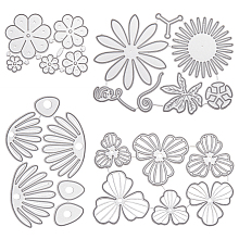 CRASPIRE Frame Carbon Steel Cutting Dies Stencils, for DIY Scrapbooking/Photo Album, Decorative Embossing DIY Paper Card, Flower, Matte Platinum Color, 4pcs/set