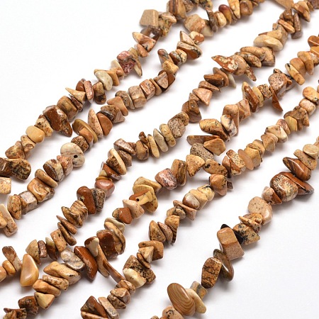 Arricraft Natural Picture Jasper Chip Bead Strands, 5~8x5~8mm, Hole: 1mm, about 31.5 inches