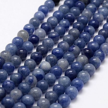 ARRICRAFT Natural Blue Aventurine Beads Strands, Round, 10mm, Hole: 1mm, about 38pcs/strand, 15.1 inches