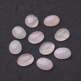 Honeyhandy Natural Rose Quartz Cabochons, Oval, Pink, 10x8x4mm