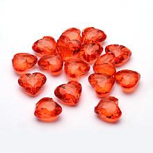 ARRICRAFT Valentines Day Ideas for Her Transparent Acrylic Beads, Faceted Heart, Red, about 25mm long, 28.5mm wide, 16mm thick, hole: 3mm