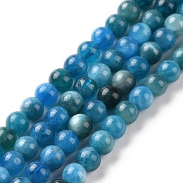 Honeyhandy Natural Apatite Beads Strands, Round, 5.5mm, Hole: 1mm, about 74pcs/strand, 16.1 inch(41cm)