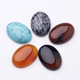 Honeyhandy Gemstone Cabochons, Mixed Style, Oval, Mixed Stone, 25x18x5~6mm