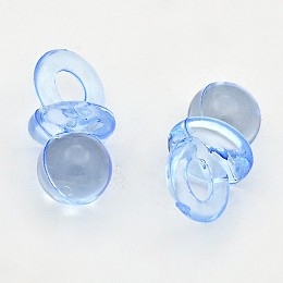 Honeyhandy Transparent Acrylic Pendants, Pacifier, Dodger Blue, 20x10x10mm, Hole: 5mm, about 670pcs/500g