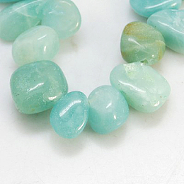 Honeyhandy Natural Amazonite Beads Strands, Amorphous, Aquamarine, 4~13x6~20x1~12mm, hole: 1mm