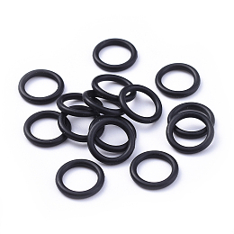 Honeyhandy Rubber O Ring Connectors, Linking Ring, Black, about 13mm in diameter, 2mm thick, 9mm inner diameter