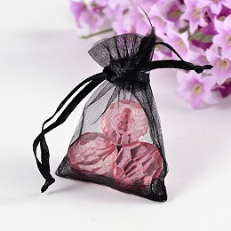 Honeyhandy Organza Gift Bags, Black, 7x5x0.2cm