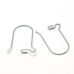 Honeyhandy 316 Surgical Stainless Steel Hoop Earrings Findings Kidney Ear Wires, 21 Gauge, 25x17mm, Pin: 0.7mm