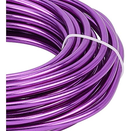 BENECREAT 32 Feet 4 Gauge Jewelry Craft Wire Aluminum Wire Bendable Metal Sculpting Wire for Bonsai Trees, Floral, Arts Crafts Making, Purple
