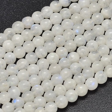 Honeyhandy Round Grade A Natural Rainbow Moonstone Bead Strands, 5.5mm, Hole: 1mm, about 69~73pcs/strand, 15.5 inch