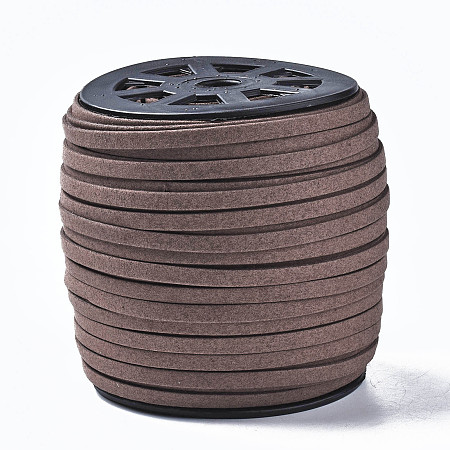 Honeyhandy Faux Suede Cords, Faux Suede Lace, Saddle Brown, 5x1.5mm, 100yards/roll(300 feet/roll)