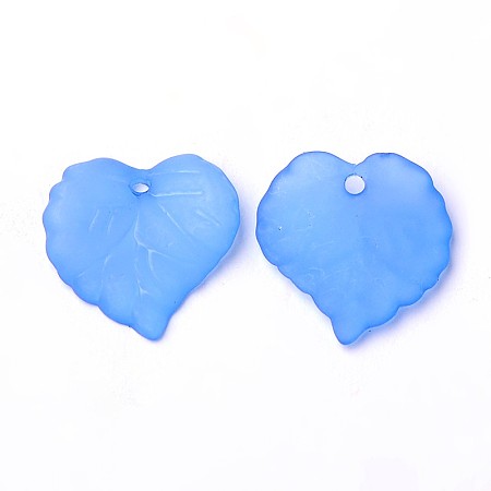 ARRICRAFT 1650Pcs Transparent Frosted Style Maple Leaf Acrylic Charms Pendants Size 16x15x2mm SkyBlue